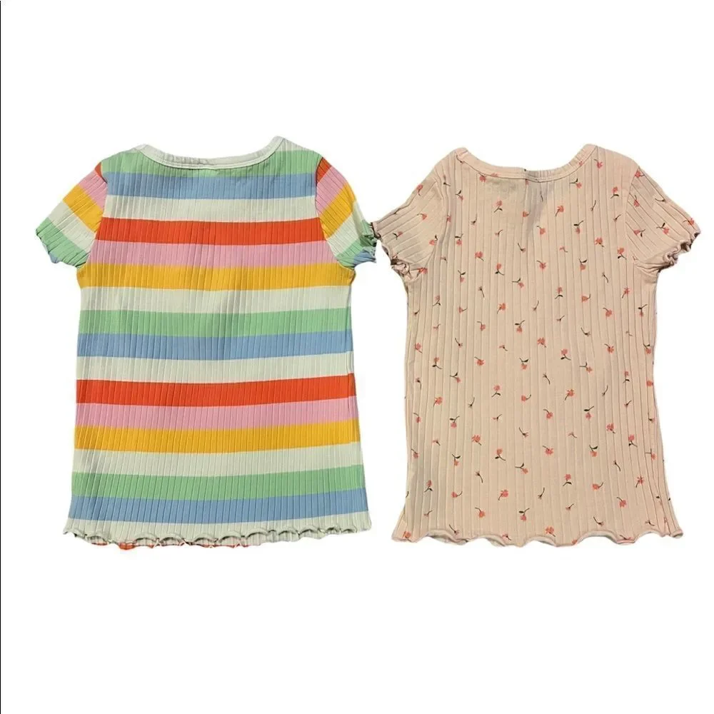Old Navy Short Sleeve Lettuce-Edged Tee  Girls Tops sz 4